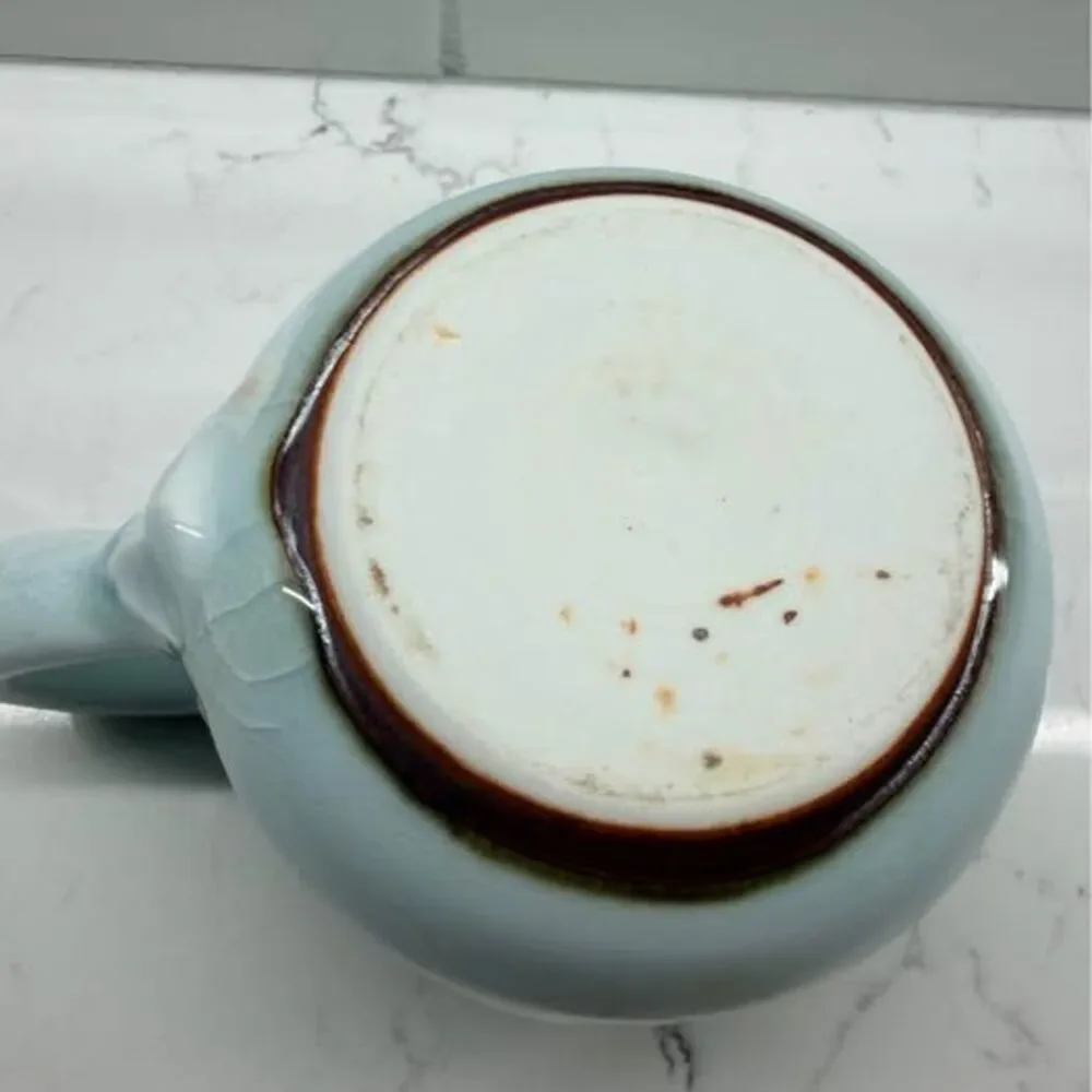 Handcrafted Ceramic Belly Mug - Celadon Glaze (has crazing) $4 Stamford